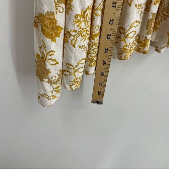 Torrid Ruffle Kimono Jacket Womens sz 5 5X Golden Yellow Floral Tassel Rayon - Picture 6 of 9